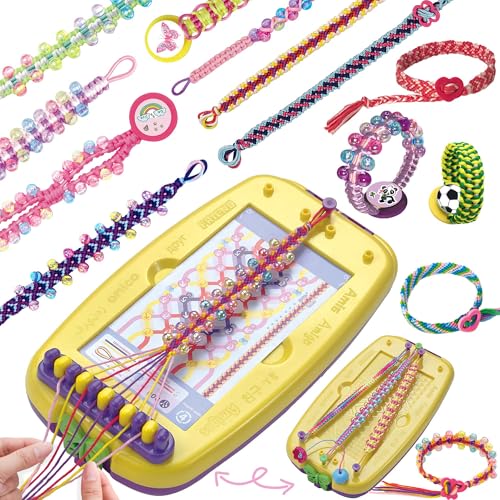 BOLVISEP 2-in-1 Friendship Bracelet Maker Kit for Girls Ages 8-12 Create Stretch & Classic Bracelets DIY Arts & Crafts Kit Gift with Beads Charms & Stickers Make 26 Bracelets Great Birthday Gift