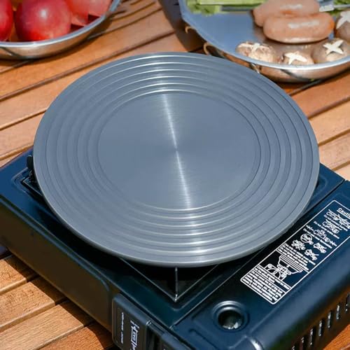 gugululu Portable Camping Stove Heat Diffuser Plate, High-Temperature Resistance Cookware Protection, Non-Slip & Safe, Multifunctional Barbecue Plate