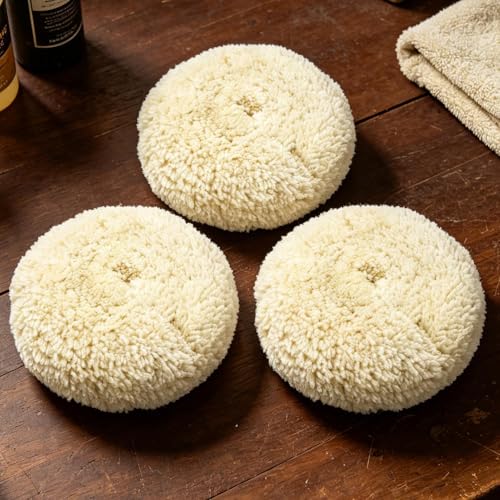 Pack de 3 almohadillas de lana de 15 cm para pulidora de coche 3