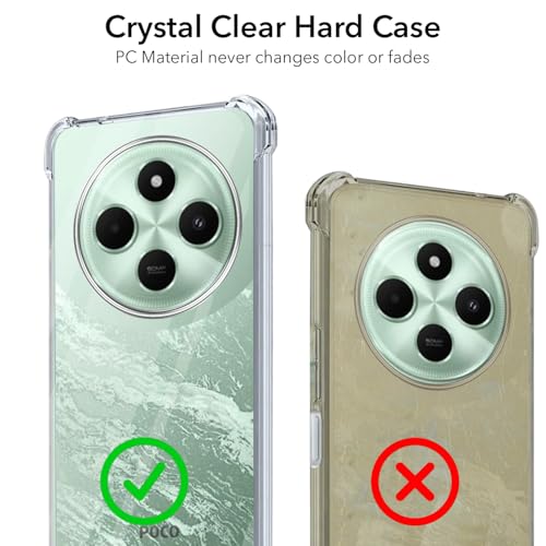 Image of Jkobi Shockproof Crystal-Clear Back Cover for Poco C75 | Poco M7 (Anti Yellow Case | Drop & Camera Protection | Hard Polycarbonate)