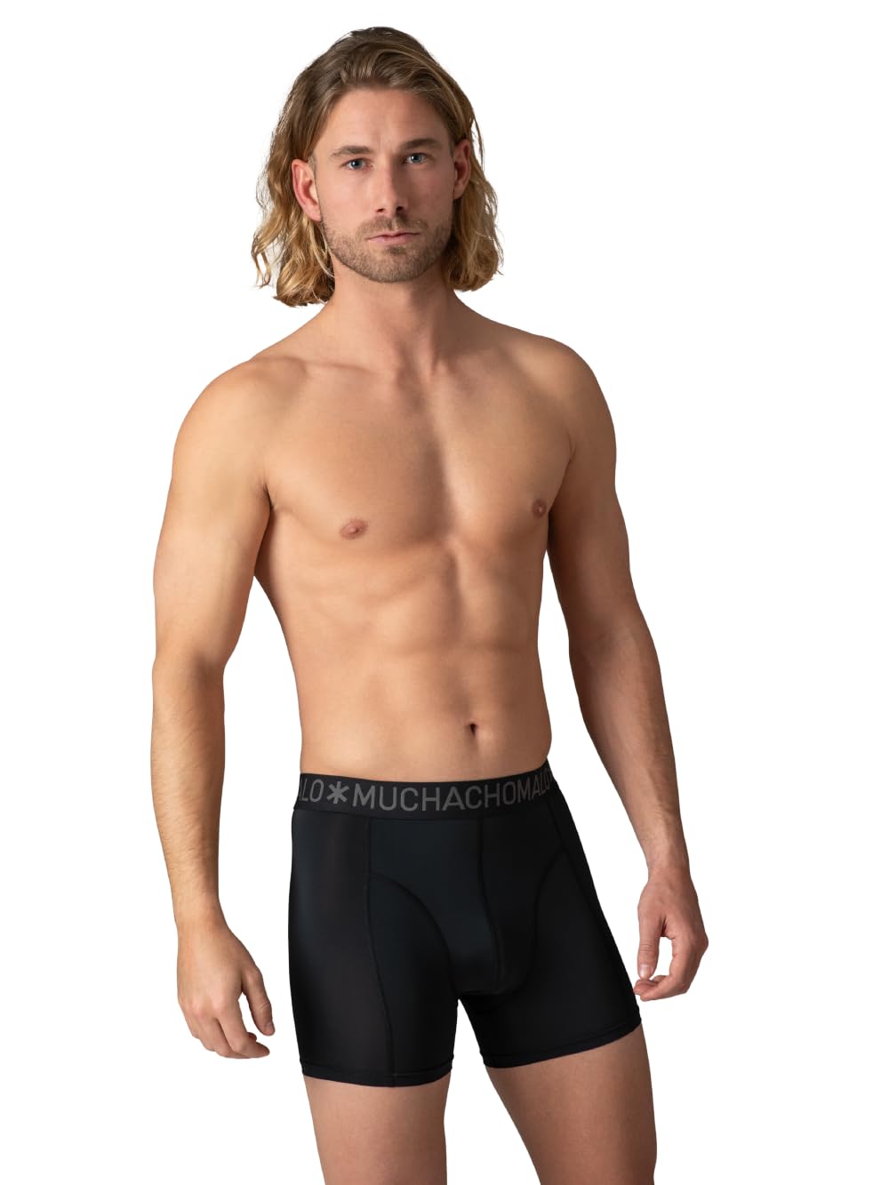 Muchachomalo Uomo Boxer 6-Pack, Tinta Unita, Microfibra, Fascia Elastica