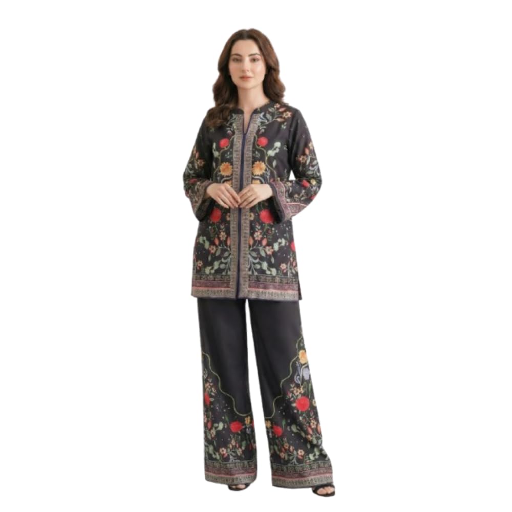 Women's Pure Cotton Printed V-Neck Full Sleeve Co-Ord Set