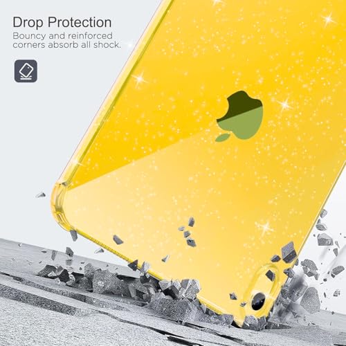 Image of MOCA Case for iPad 6th 5th Generation (iPad 9.7 inch, 2018 /2017), AIR 2 Impact Resistant, Slim, Lightweight Glitter Case (Yellow, ipad 9.7 inch)