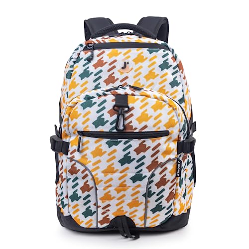 Image of J World New York Atom Laptop Backpack - Ergonomic Backpack for School with Air Mesh Padded Shoulder Straps - 600D Polyester Work Backpack for Men and Women - Stylish Design, Vivid Tweed