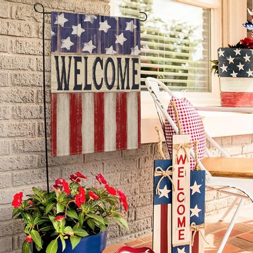 AVOIN-colorlife-Patriotic-4th-of-July-Garden-Flag-12×18-Inch-Double-Sided-Outside-Memorial-Day-Retro-American-Stars-and-Stripes-Welcome-Yard-Outdoor-Decoration AVOIN colorlife Patriotic 4th of July Garden Flag 12×18 Inch Double Sided Outside Memorial Day Retro American Stars and Stripes Welcome Yard Outdoor Decoration