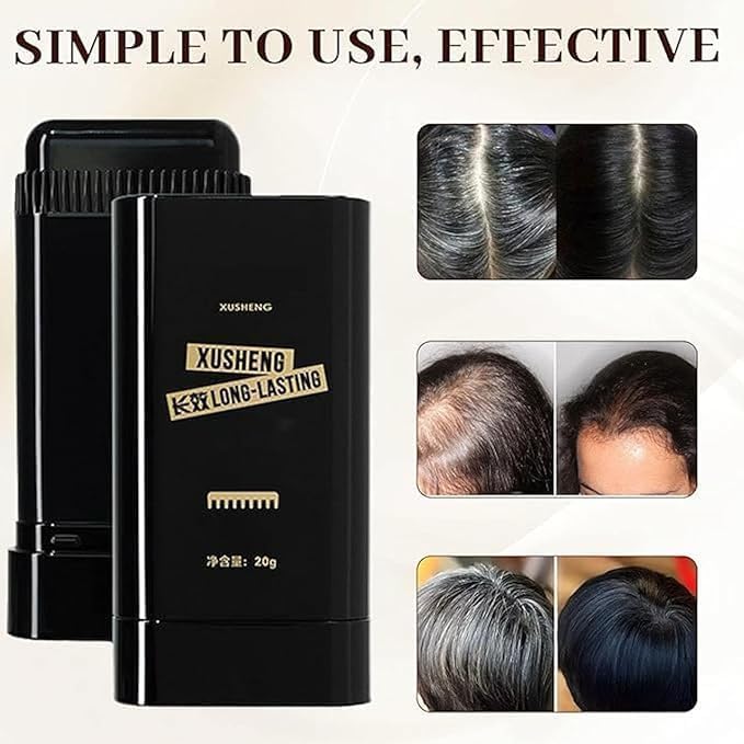 Image of New Hair Color Comb Stick for Men & Women - Waterproof & Sweat-Proof Grey Hair Coverage - Easy Application, Natural Color, Safe Formula - Instant Touch-Up for Fuller - BLACK, 20gm (Pack of 1)