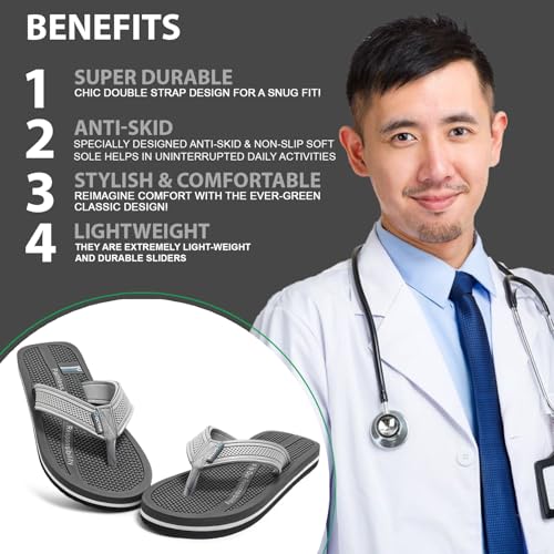 Image of DOCTOR HEALTH SUPER SOFT Men's Acupressure Slippers | Flip-Flops | Men's & Boy's Slippers | Comfortable & Lightweight | Soft Foot Massager | All Day Wear Acupressure Slipper