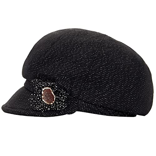 Colorsun Warm Classic Retro Visor Newsboy Cabbie Cap Beret Hats With Pearl Buckle For Woman Ladies thumb #3