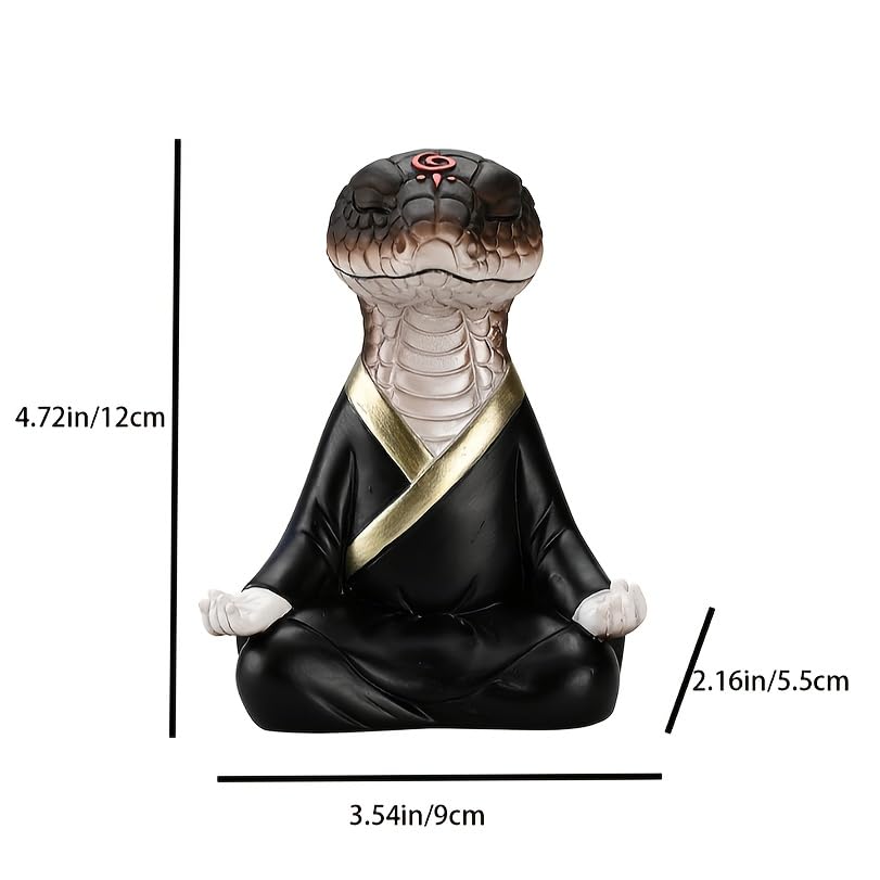 YHNNH Adornos de serpiente inspirados en Zen, adquisición de riqueza de escritorio, decoración de coche, regalo, mascota pitón, hogar tranquilo, arte de jardinería, escultura espacial de meditación, A