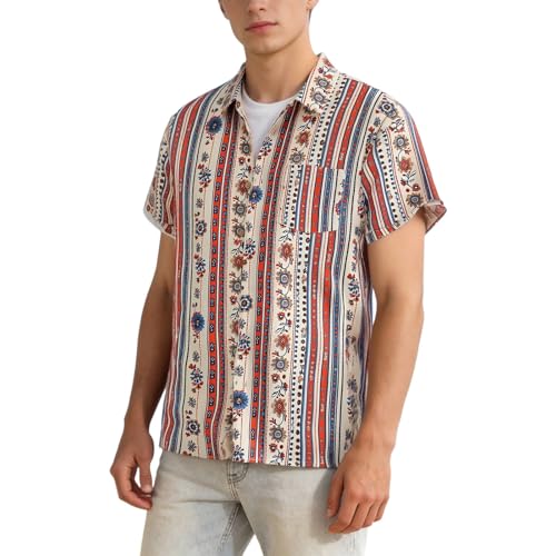 Chemise en lin homme orange pour été confortable et chic