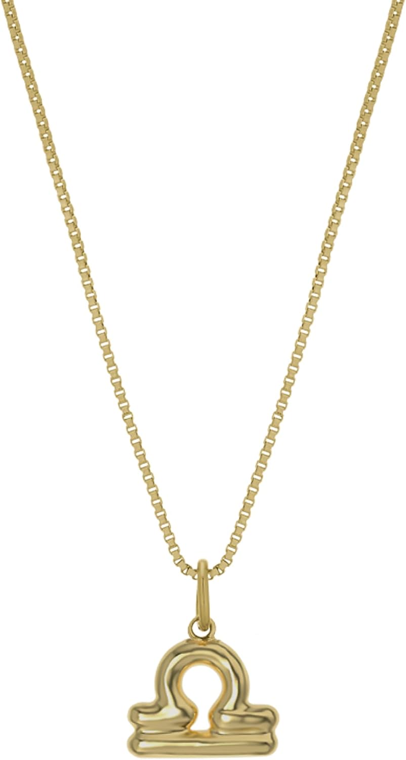 James Michelle Bubble Zodiac Necklace for Women – 3-Year Color Guarantee – Waterproof, Non-Tarnish, Hypoallergenic, Gold PVD Coated – Great for Beach, Wedding, Gifts