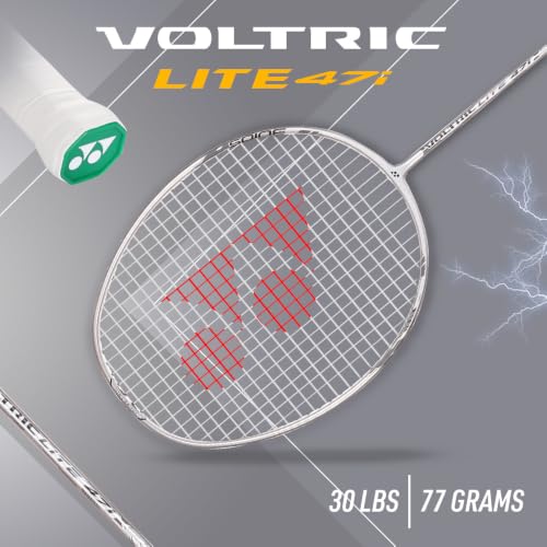 Image of Yonex Graphite Strung Badminton Racquet Voltric Lite 47i (G4, 77 Grams, 30 lbs Tension, Silver Gray)