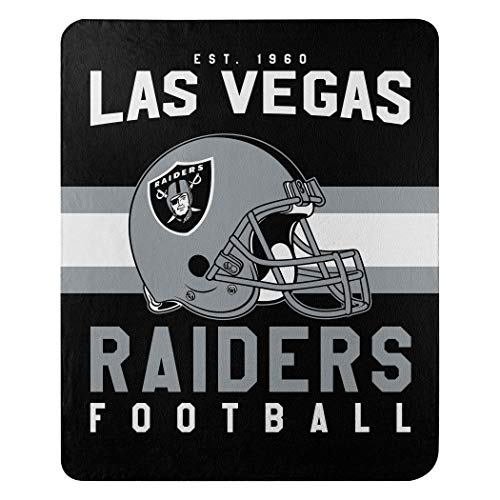 The Northwest Company NFL Las Vegas Raiders Officially Licensed NFL Singular Fleece Throw Blanket 50 x 60 Black