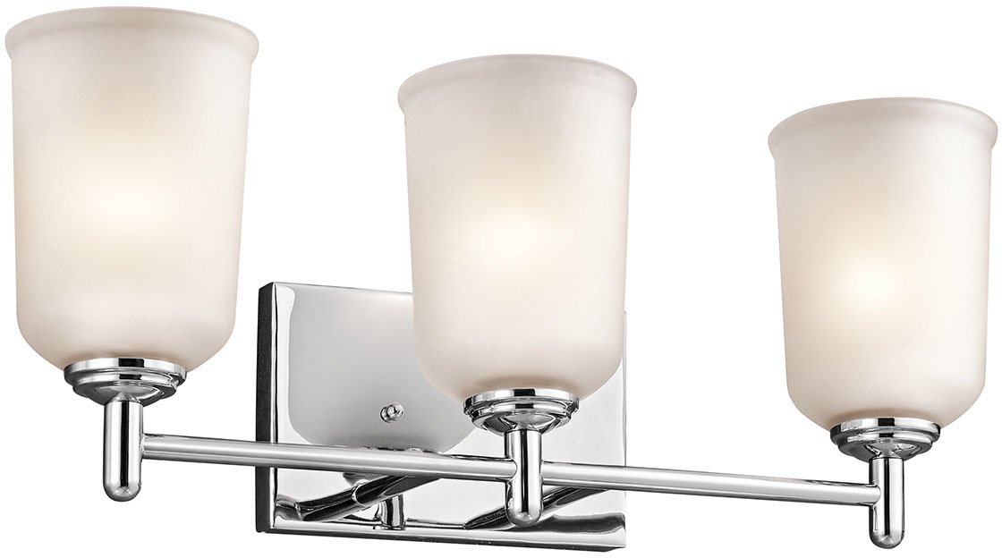 Kichler Shailene 21" 3 Light Vanity Light with Satin Etched Glass in Chrome