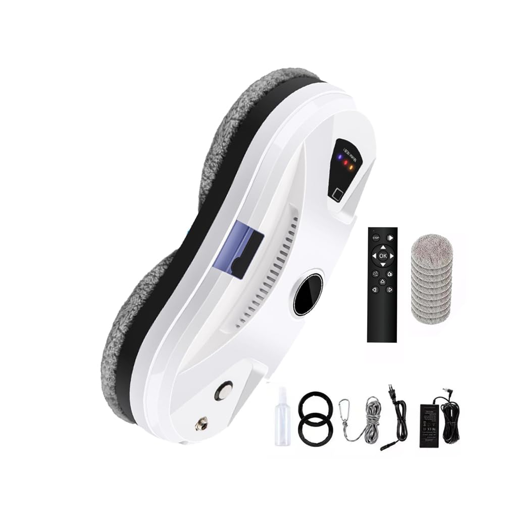 Robot Limpiador de Ventanas, Aspirador de Ventanas 5600Pa, Equipado con Función de Pulverización, Tres Modos De Limpieza, Mando a Distancia Incluido, Adecuado para Todas Las Superficies Lisas