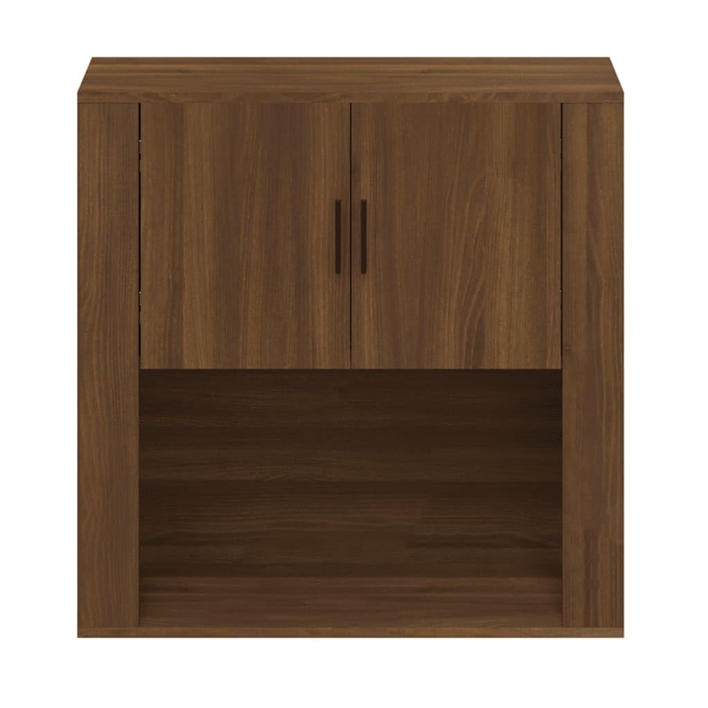 Szafka ścienna, brązowa, imitacja dębu, 80 x 33 x 80 cm, materiał drewnopochodny, dużo miejsca do przechowywania, montaż ścienny, uniwersalny organizer do kuchni, sypialni, przedpokoju i biura