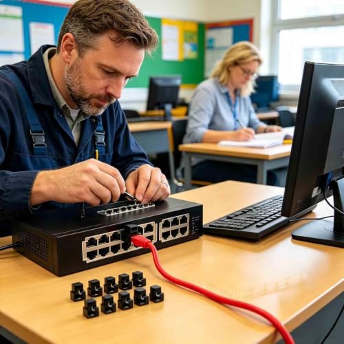 Bloqueo Cable Ethernet con cubierta protectora contra el polvo y llave de seguridad 2