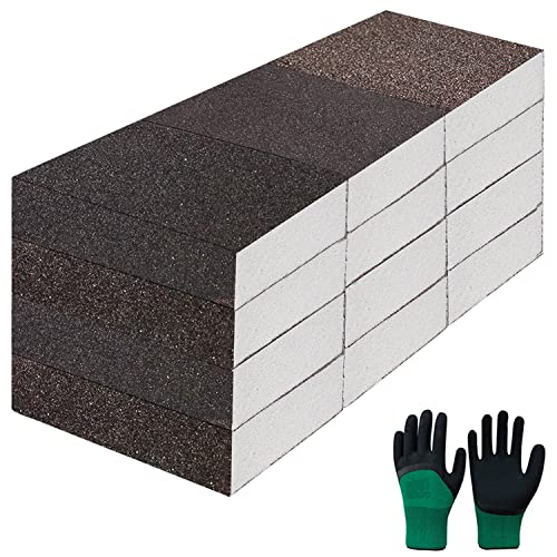 Éponge de ponçage Éponges Abrasives Lavables et Réutilisables Blocs de ponçage 60/80/100/120/180/200 6 différentes pour La Salle Bain La Cuisine Le Sol Et Les Murs(12Pièces) Cover