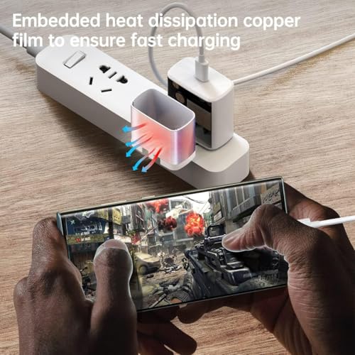 Image of Samsung-Original 45W Super Fast Charger Compatible with Samsung Galaxy S24 /S23 /S22 /S21 /S20 (Ultra /Plus /Fe), Note 20 /20+ /10(All Series),Flip /S /A /F /M Series | Type C PD 3.0 Charger Adapter,White