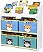 Homfa Estantería para Juguetes Libros Librería Infantil Organizador para Niños con 4 Cajas 3 Estantes 82.5x29.5x97.5cm