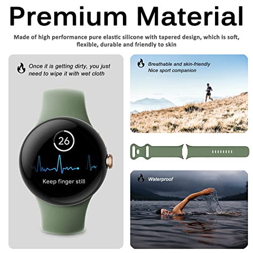 Miimall Strap for Google Pixel Watch 2/Pixel Watch Band, Quick Fit Flexible Wristband - Image 2