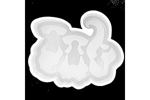 Witch Sisters Car Freshie Mold with 5"L x 4"W Dimensions