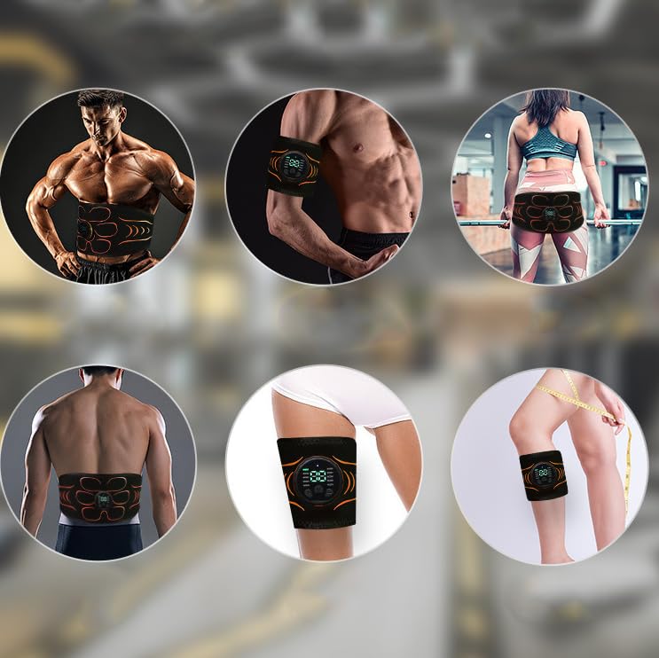 Ceinture Abdominale EMS électrostimulation – 10 Modes, 30 Intensités, Rechargeable USB, Pour Abdominaux, Bras, Jambes – Utilisation Au Bureau Ou En Déplacement