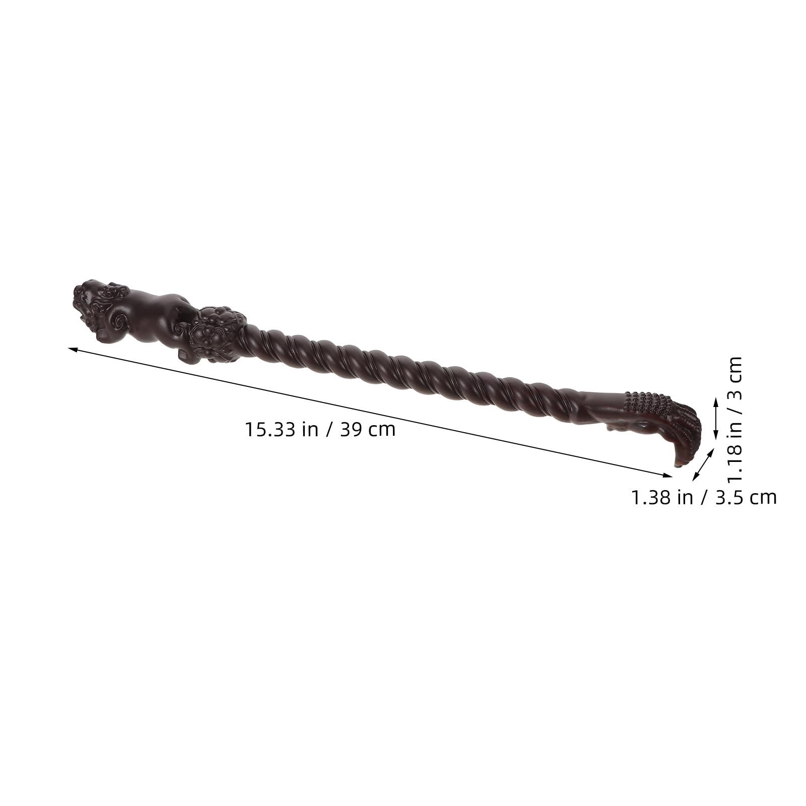 Rascador de Espalda Manual de Madera de 15 Pulgadas, Ébano