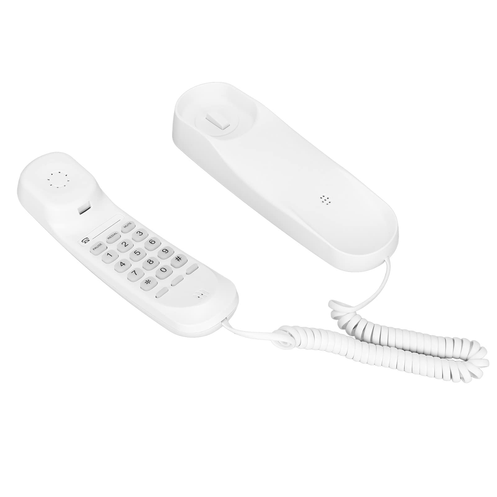 Telefon stacjonarny przewodowy, stacjonarny przewodowy telefon stacjonarny z możliwością montażu na ścianie, resetowanie/miganie/ponowne wybieranie/wyciszanie/pauza, do domowego biura hotelowego, TC