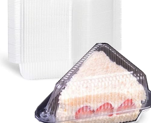 100 recipientes triangulares para rebanadas de pasteles, recipientes de alimentos transparentes para tartas, para pasteles, panes, bandejas de