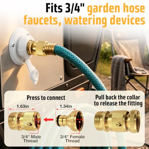 Image of Loyala RV City Water Inlet with Check Valve RV Water Inlet Connection | RV Water Inlet Replacement with 90 Degree Brass Hose Elbow RV Water Fill Inlet for RV Camper Motorhome Trailer Boat