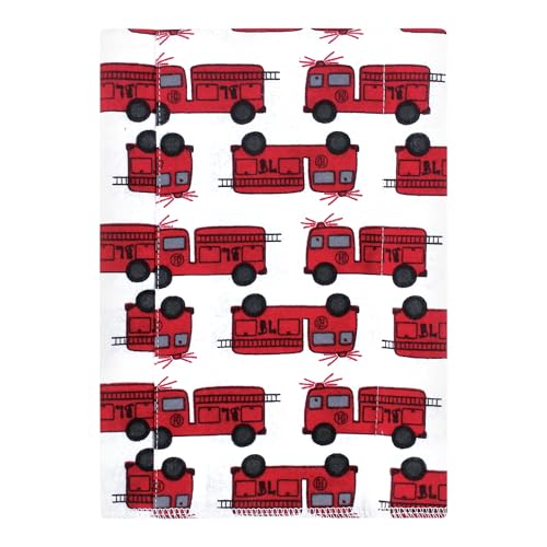 Image of Hudson Baby Infant Boys Cotton Flannel Burp Cloths 4-Pack, Fire Truck, One Size