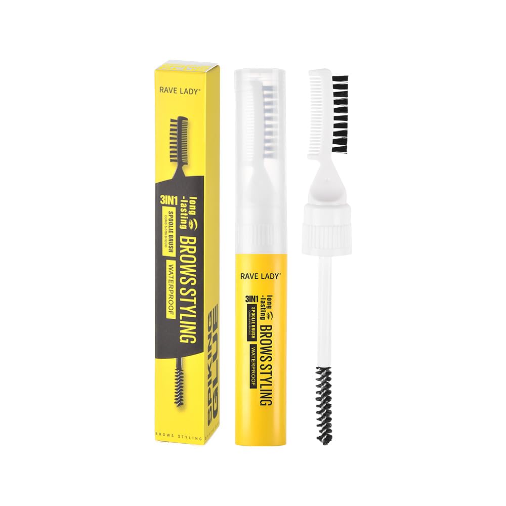 3-in-1 Eyebrow Gel with Brush and Comb, Clear Brow Gel
