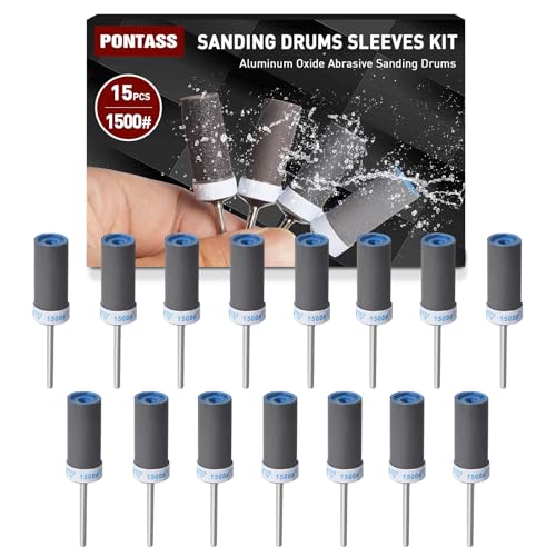 1500 Grit Sanding Stick,15 Pcs Sanding Drums for Dremel Rotary Tool