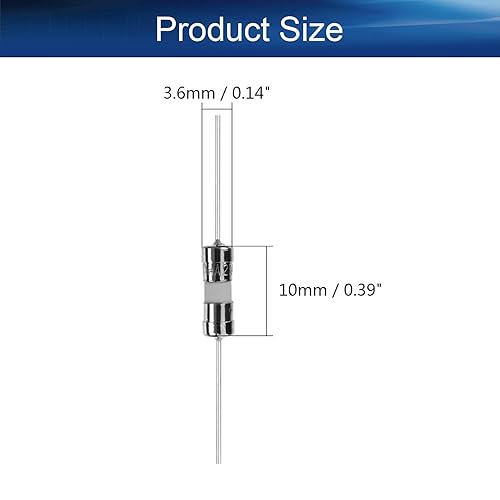 Miniatura 2 de Heyiarbeit Fusible de plomo axial de cerámica de 3.6x10mm0.14"x0.39" Fusibles de soplado rápido para reemplazar o reparar muchos dispositivos