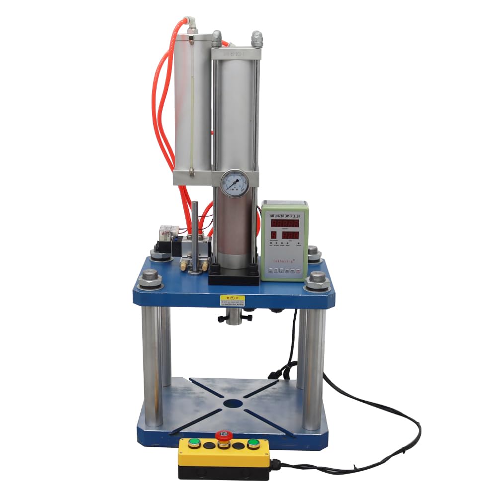 HayWHNKN 11023Lbs Pressure Pneumatic Punch Press Machine with Display Controller Die Hole Punches Adjustable Cylinder Stroke for Sheet Metal Hole