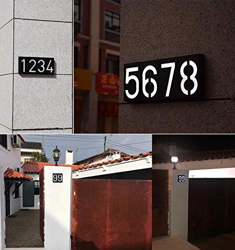 Sptech Led Solar House Number Light Doorplate, Garden Yard Building Door Wall Address Numbers Lamp Sign Plate Solar Powered, Led Lighted Up Outdoor Plaque For Home House Street (Digital 7) #TOP4
