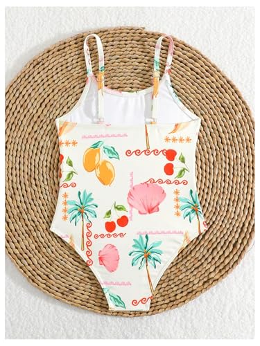 Floerns Toddler Girl's Fruit Plant Print One Piece Swimsuit Spaghetti Strap Bathing Suit2