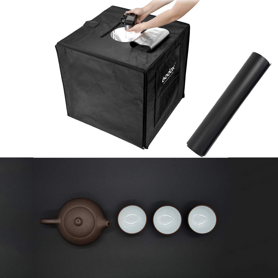 GODOX LST80 Mini LED Studio fotografico Shooting Tent Softbox 80x80x80cm con 3pcs LED Light Board CRI 96+ per fotografia macro e prodotti