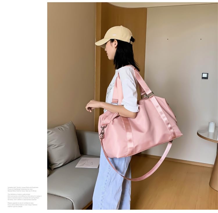 Personalized Duffel Bag for Women, Custom Bridesmaid Gift, Weekender Bag, Gym Bag, Cabin Bag, Bridal Gift Travel Bag, Waterproof Shoulder Bag, Pink (S, Pink)4