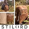 STILORD 'Fabienne' Kleiner Vintage Damen Rucksack Echtleder Cognac mit vielen Fächern und Diebstahlsicher - ideal als Tagesrucksack Daypack Freizeitrucksack und Cityrucksack #5