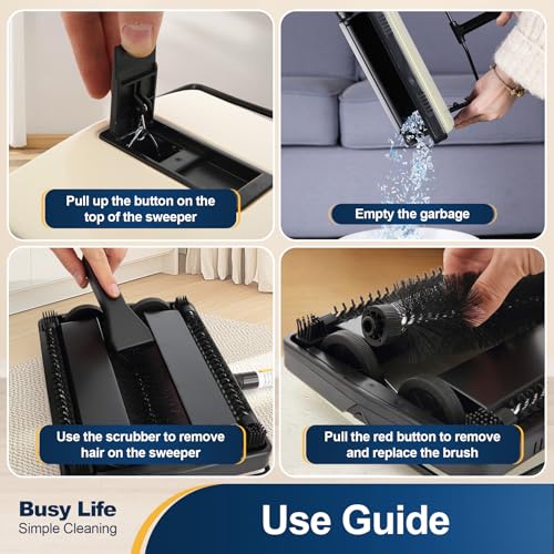 Image of Yocada Manual Carpet Sweeper Cleaner Household Sweeper 1*Extra Brush