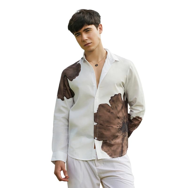 cahoot Men's Cotton Comfort Fit Shirt for Casual Wear | Spread Collar | Long Cuffed Sleeves | Button Closure | Shirt Crafted with for Everyday Wear-picture-12