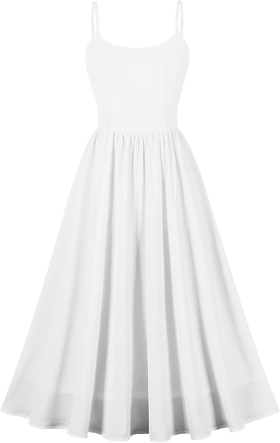 Women Floral Corset Dress Low Cut Spaghetti Straps Summer Dresses Boho Flowy Midi Dress Casual Sundress White Medium