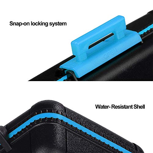 LENSGO Camera Battery Memory Card Case, Memory Card Hard Protector Case Water-Resistant Anti-Shock Compact Camera Battery Card Storage Box for 3 Camera Batteries 3 XQD or 3 CF Cards 6 SD Cards (Blue)