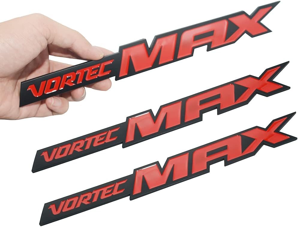 Image of 3Pcs Vortec MAX High Output Emblems Car Badges 3D Decal Replacement for Silverado (Red)