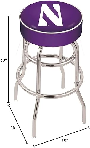 Miniatura 73 de L7C1-4" Georgetown Asiento Cojín con Doble Anillo Base Cromada Taburete Giratorio por The Holland Bar Stool Company 2-L7c1,L7c1,Púrpura,Rojo -,Verde