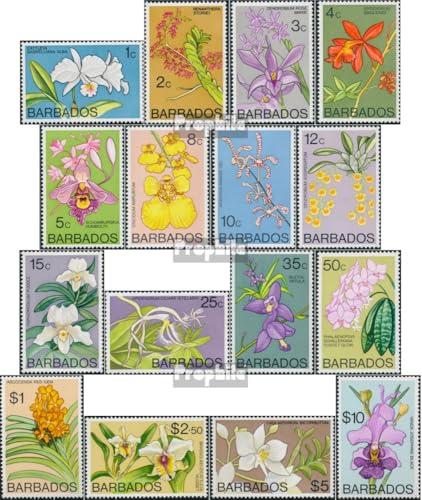 Sellos para coleccionistas de Barbados 1974 con orquídeas MNH