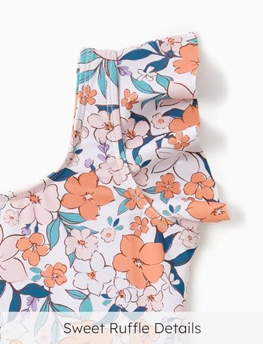 Image of PATPAT Family Matching Swimwear Set: Floral Print Sleeveless Ruffled One Piece Bathing Suits