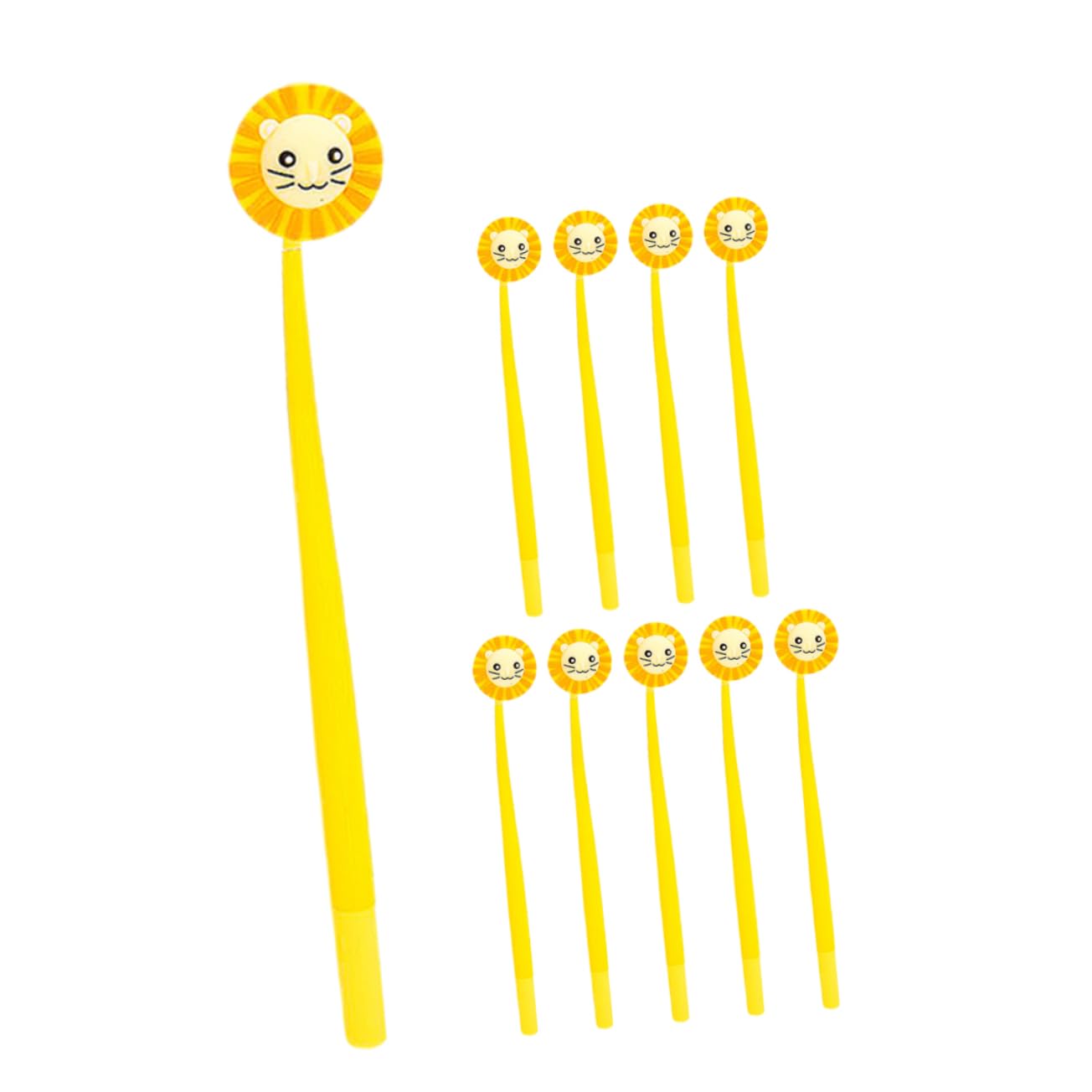 STOBOK 10pezzi Penne Gel Con Cappuccio Leone Penne Inchiostro Nere Ergonomiche Per Scrittura Liscia Decorative Divertenti Per Ufficio Scuola e Regali Creativi